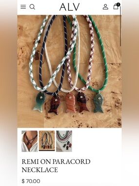 Brand new ALV Jewels REMI necklace on paracord - my price $45 CAD vs. $70 USD!
